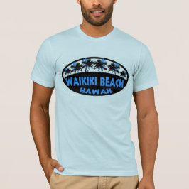 Palment-shirt blauen Schwarzen Waikiki T-Shirt