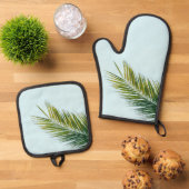 Palmenzweig Ofenhandschuh & Topflappen-Set (Oben Unten)