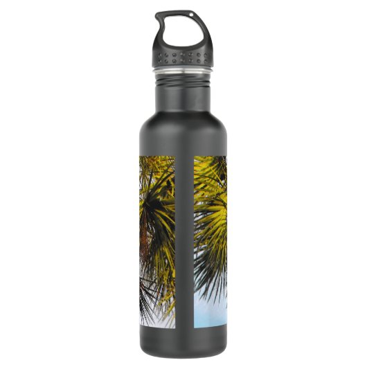 Palmenzweige, Nachmittagssonne Edelstahlflasche (Rückseite)
