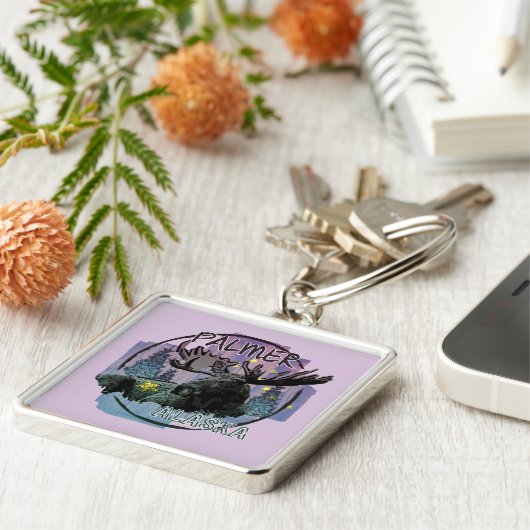 Palmer Alaska rustikaler Schlüsselanhänger (Seite)