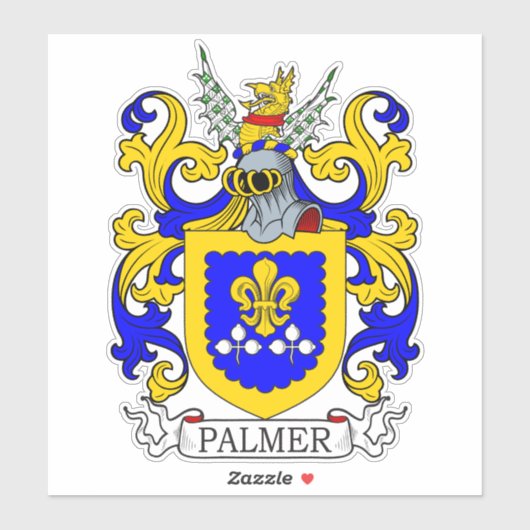 Palmer Familienwappen Aufkleber (Blatt)