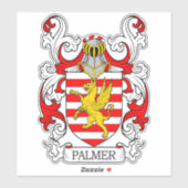 Palmer Familienwappen Aufkleber (Blatt)
