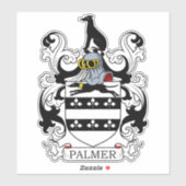 Palmer Familienwappen Aufkleber (Blatt)