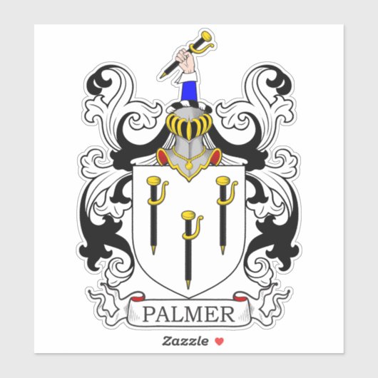Palmer Familienwappen Aufkleber (Blatt)