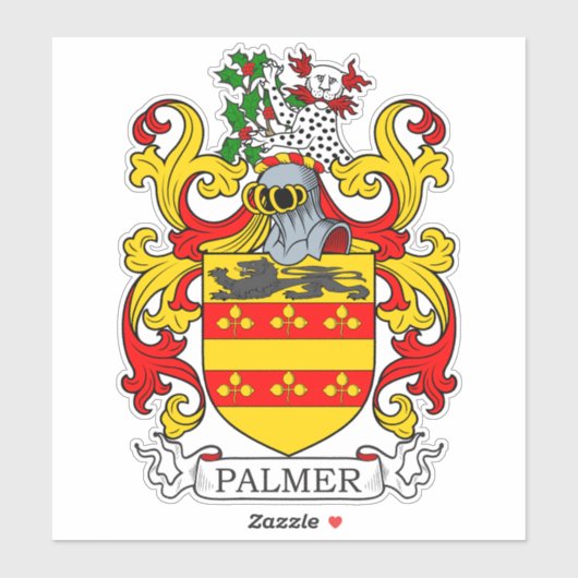 Palmer Familienwappen Aufkleber (Blatt)