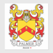 Palmer Familienwappen Aufkleber (Blatt)