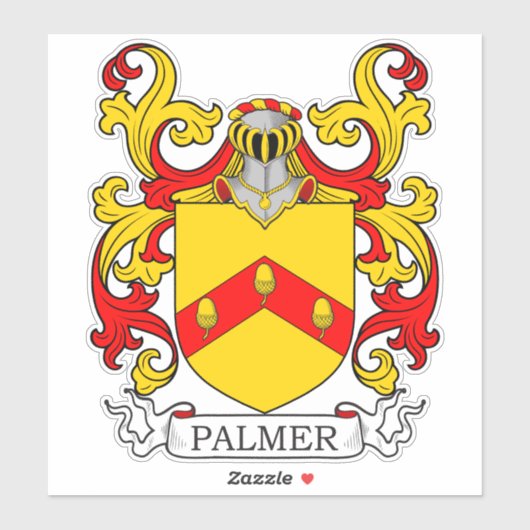 Palmer Familienwappen Aufkleber (Blatt)