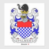 Palmer Familienwappen Aufkleber (Blatt)