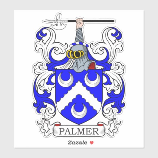 Palmer Familienwappen Aufkleber (Blatt)