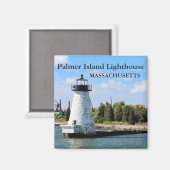 Palmer Island Lighthouse, Massachusetts Magnet #2 (Vorderseite/Rückseite)