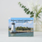 Palmer Island Lighthouse, Massachusetts Postkarte (Stehend Vorderseite)