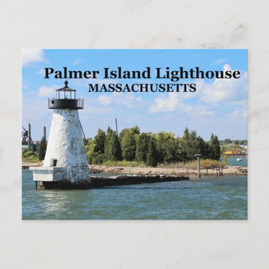 Palmer Island Lighthouse, Massachusetts Postkarte (Vorderseite)
