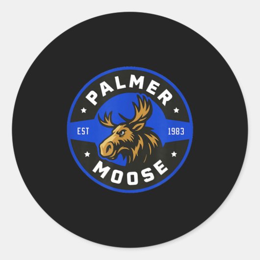 Palmer Moose Hockey 2025  Runder Aufkleber (Vorderseite)