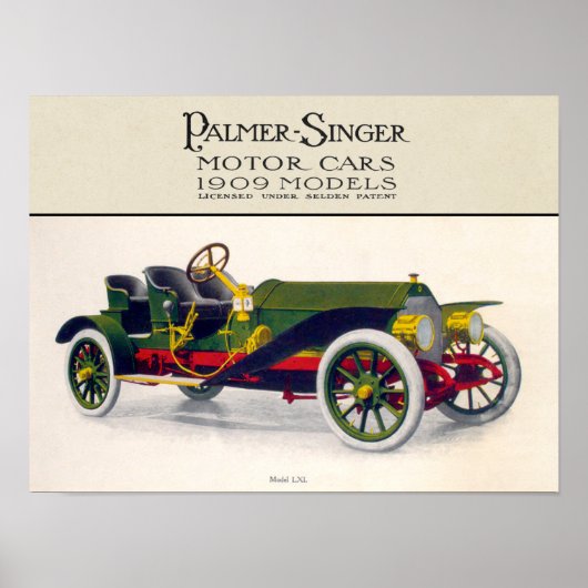 Palmer-Singer Motor Cars, 1909 Poster (Vorne)