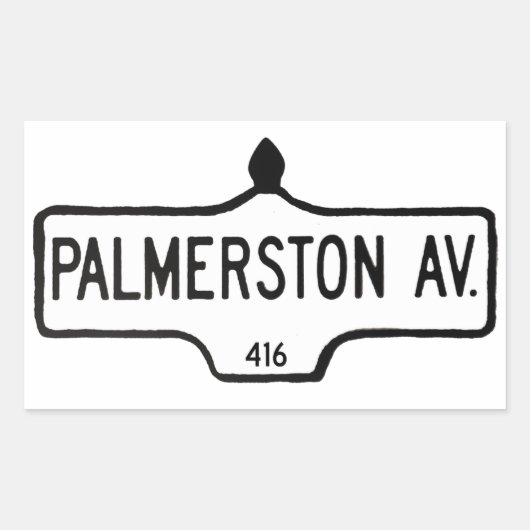 Palmerston Avenue Rechteckiger Aufkleber (Vorderseite)