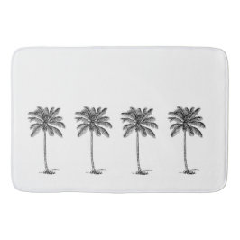 Palmetto-Bäume in Schwarz und Weiß Badematte
