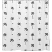 Palmetto-Bäume in Schwarz und Weiß Duschvorhang (Vorderseite)