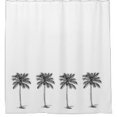 Palmetto-Bäume in Schwarz und Weiß Duschvorhang (Vorderseite)