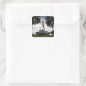 Palmetto Bäume Rahmen Raum Shuttleservice Endeavor Quadratischer Aufkleber (Tasche)