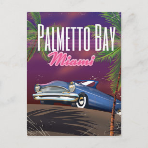 Palmetto Bay Florida USA 80er Reiseplakat Postkarte