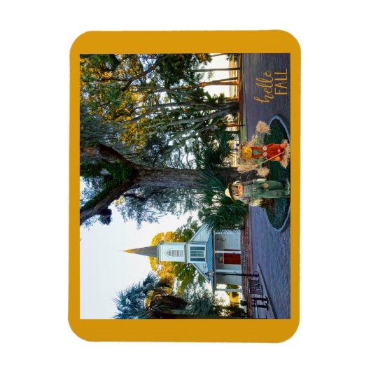 Palmetto Bluff Chapel Bluffton SC Fall Scarecrows Magnet (Vertikal)