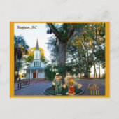 Palmetto Bluff Chapel Bluffton SC Fall Scarecrows Postkarte (Vorderseite)