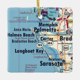 Palmetto Florida Karte Keramikornament