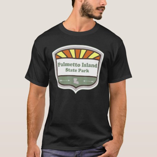 Palmetto Island Staat Park Louisiana La Sunburst V T-Shirt (Vorderseite)
