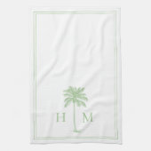 Palmetto Palm Monogram Geschirrtuch (Vertikal)