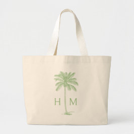 Palmetto Palm Monogram Jumbo Stoffbeutel