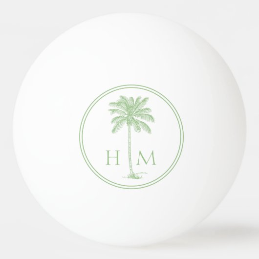 Palmetto Palm Monogram Tischtennisball (Rückseite)
