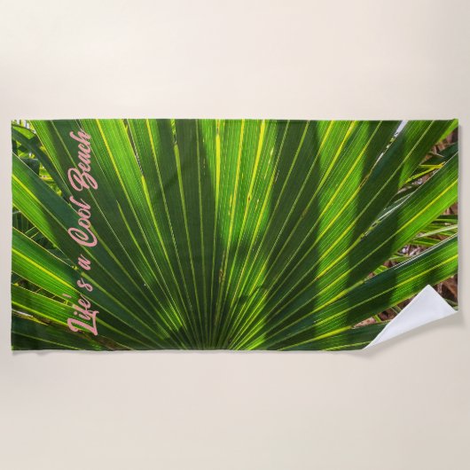 Palmetto Shadows auf Palmetto Beach Towel Strandtuch (Vorderseite)