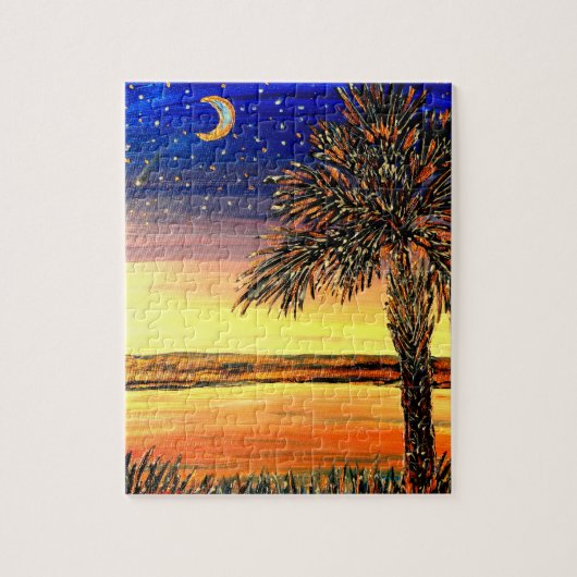 Palmetto-Sonnenuntergang-Puzzlespiel Puzzle (Vertikal)