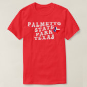 Palmetto Staat Park Texas Retro Wavy 1970er Text T-Shirt (Design vorne)