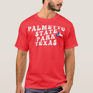 Palmetto Staat Park Texas Retro Wavy 1970er Text T-Shirt