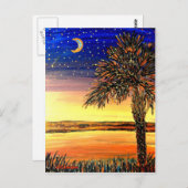 Palmetto Sunset Post Card Postkarte (Vorne/Hinten)