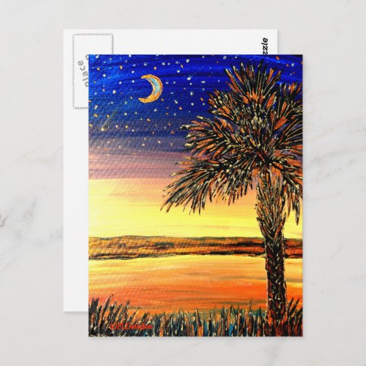 Palmetto Sunset Post Card Postkarte (Vorne/Hinten)