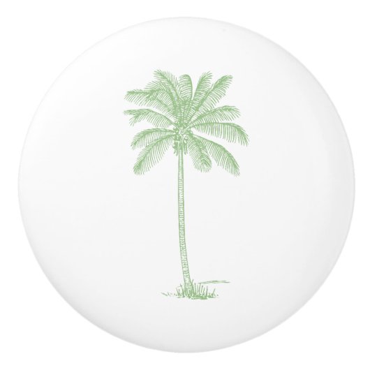 Palmetto Tree Green und White Palm Keramikknauf (Vorderseite)