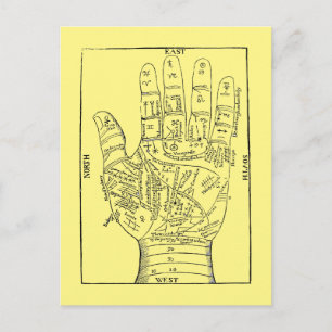 Palmistry 1671 postkarte