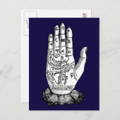 Palmistry Chart 1885 Postkarte (Vorne/Hinten)