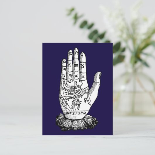 Palmistry Chart 1885 Postkarte (Stehend Vorderseite)