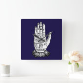 Palmistry Chart 1885 Quadratische Wanduhr (Zuhause)