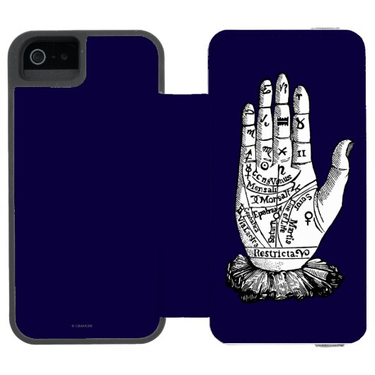 Palmistry-Diagramm, 1885 Incipio iPhone Geldbeutel-Hülle (Folio Geöffnet)