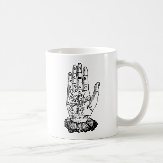 Palmistry-Diagramm, 1885 Kaffeetasse (Rechts)