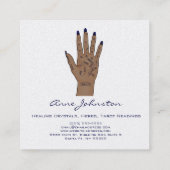 Palmistry Occult Square Business Card Quadratische Visitenkarte (Rückseite)