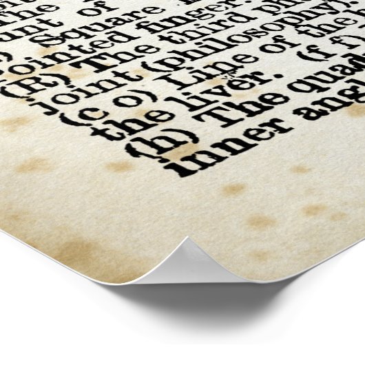 Palmistry oder Handleseplakat Poster (Ecke)