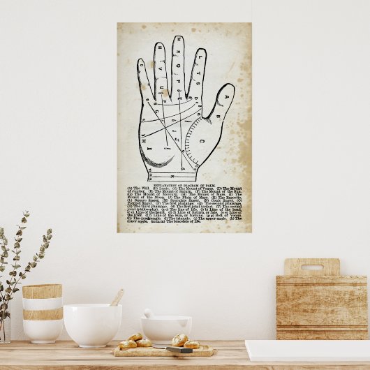Palmistry oder Handleseplakat Poster (Küche)