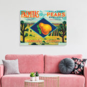 Palmitas Pear Crate LabelAntelope Valley, CA Leinwanddruck (Insitu (Wohnzimmer))