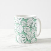 Palmmonstera nahtloses Muster 3 Kaffeetasse (VorderseiteRechts)