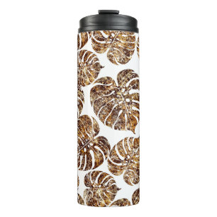 Palmmonstera nahtloses Muster Thermosbecher